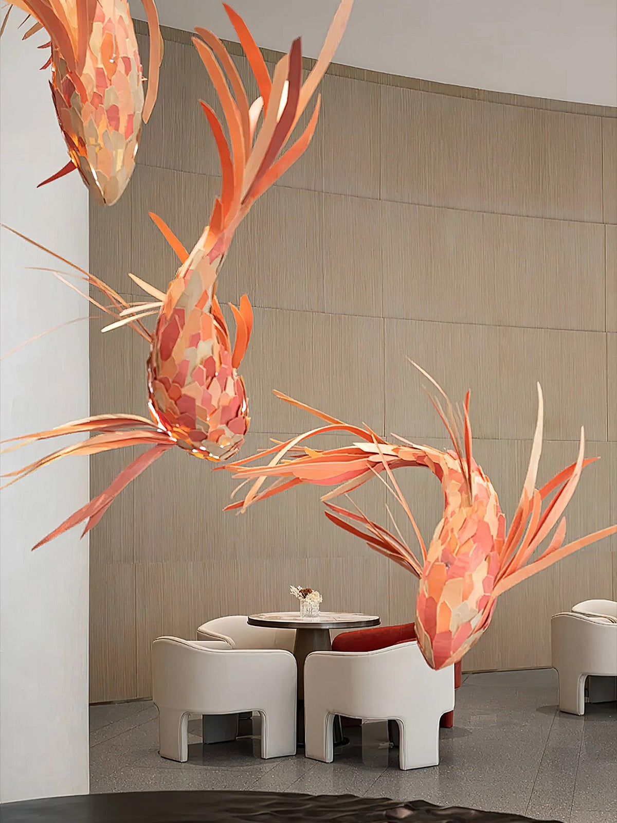 Crimson Swirl Koi Chandelier - view 16