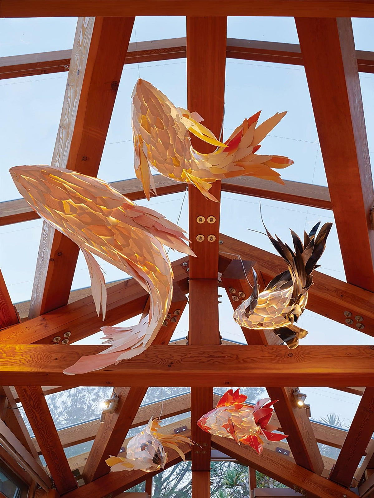 Crimson Swirl Koi Chandelier - view 18