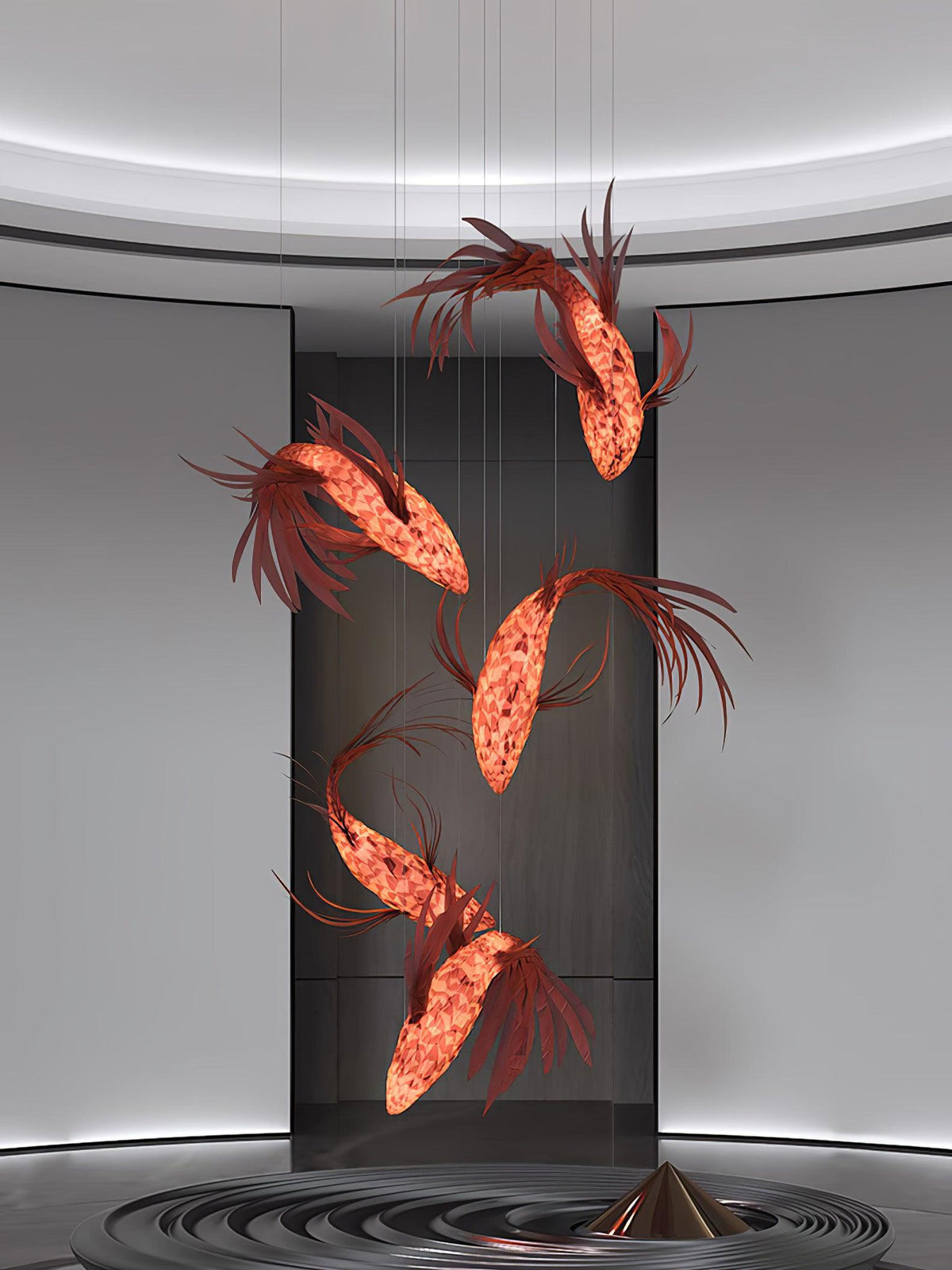 Crimson Swirl Koi Chandelier - view 20