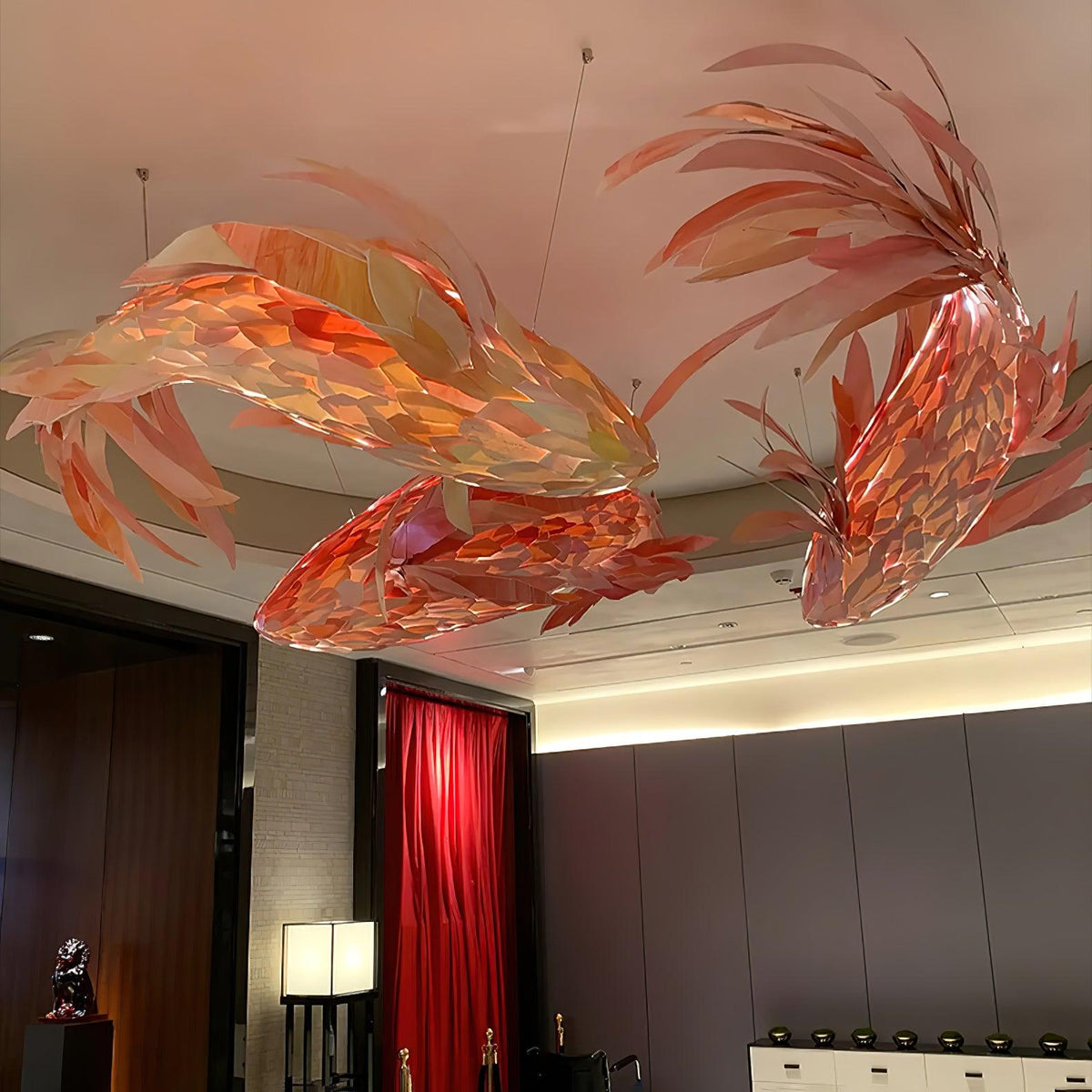 Crimson Swirl Koi Chandelier - view 9