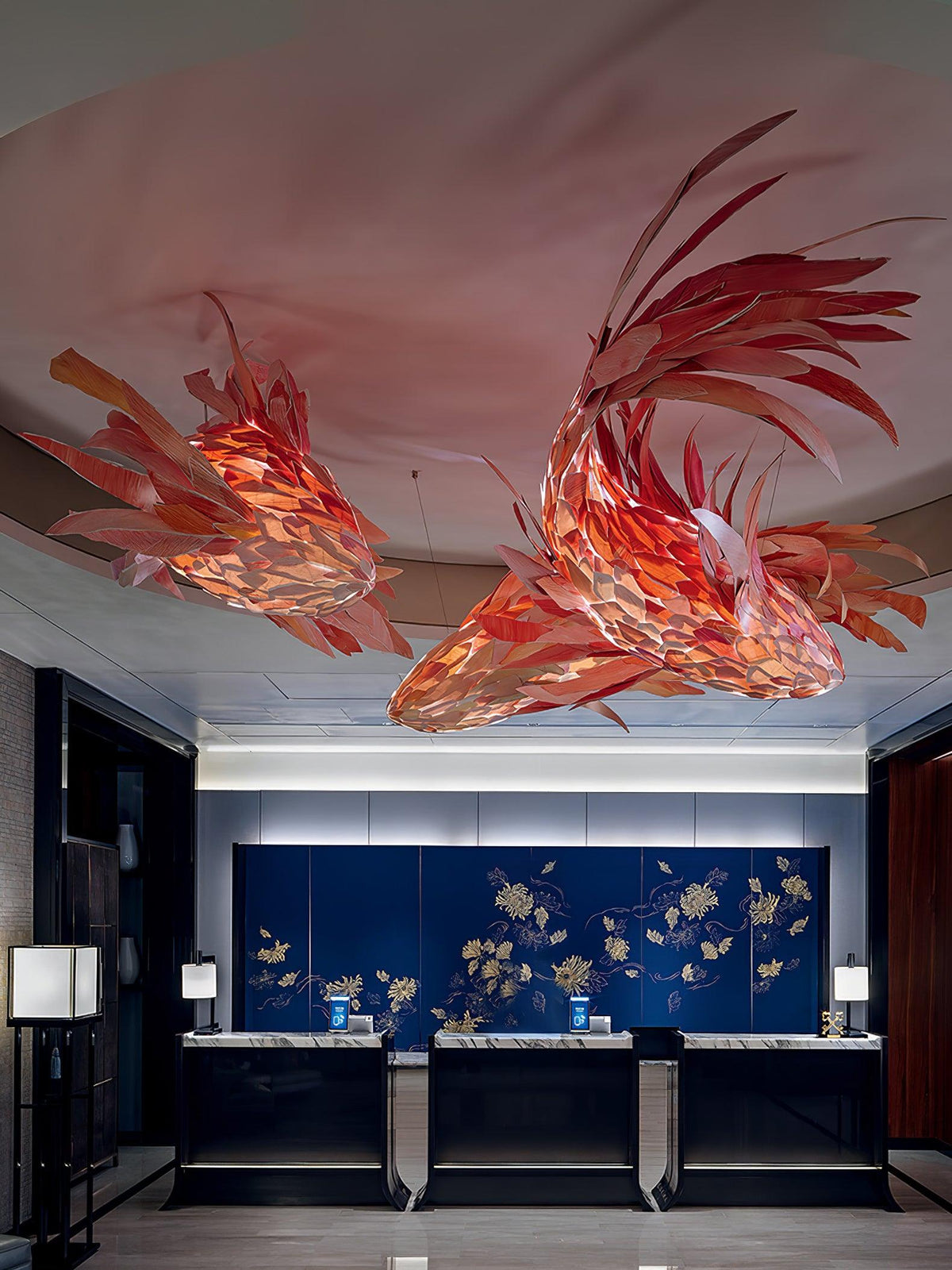 Crimson Swirl Koi Chandelier - view 11