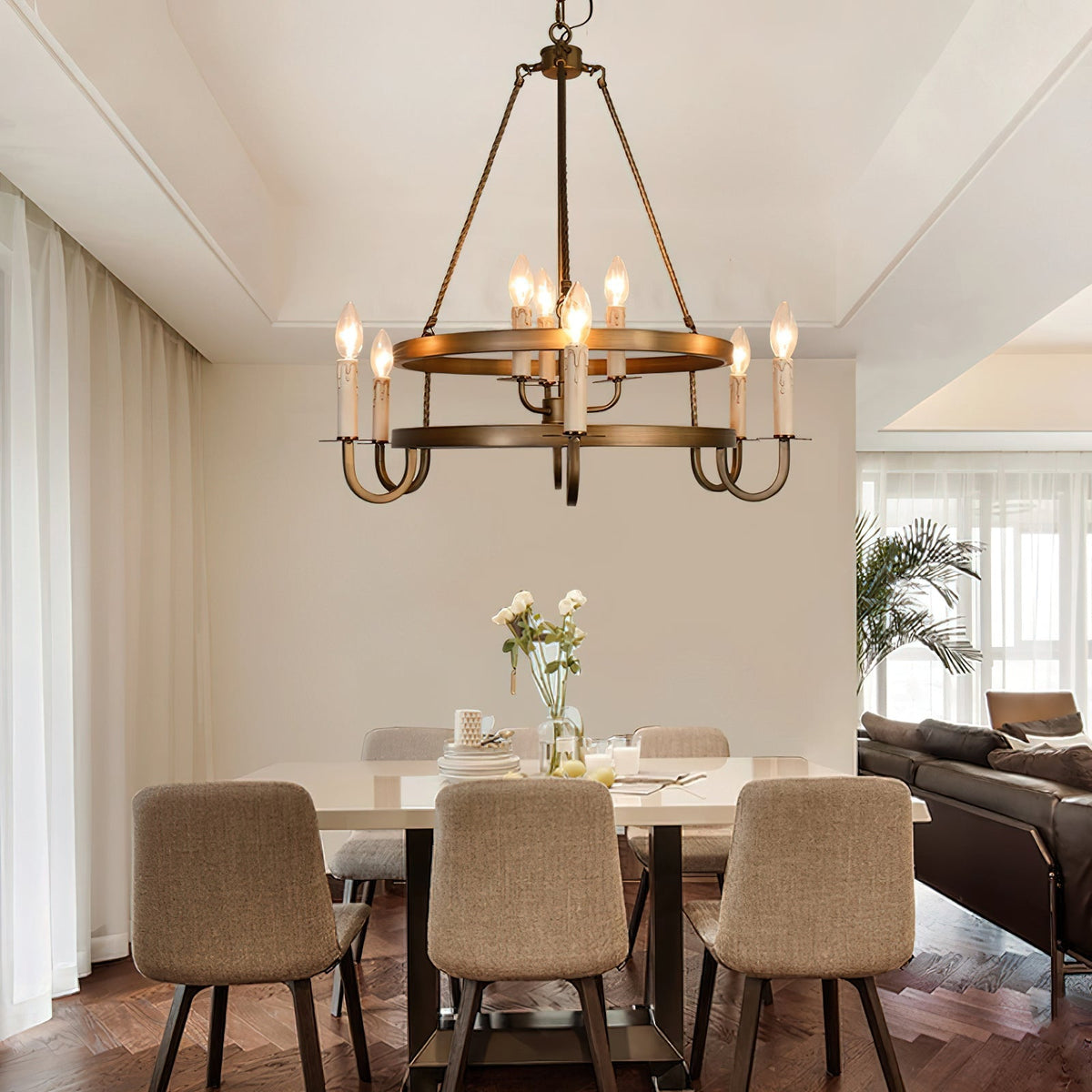 Crowley Wagon Wheel Chandelier - view 3