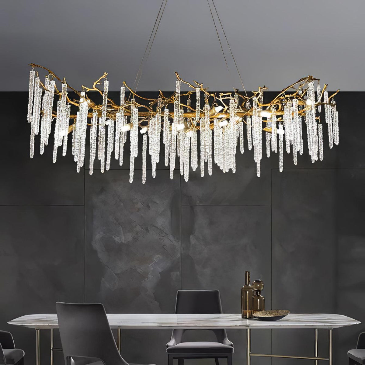 Crystal Icicles Branch Brass Chandelier - view 12