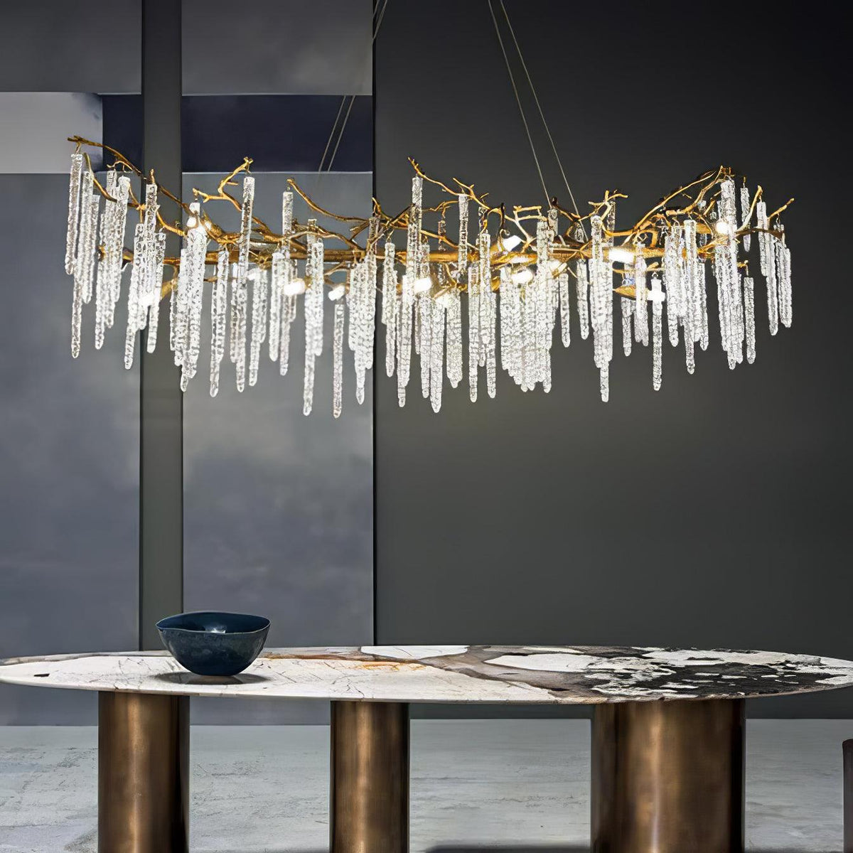 Crystal Icicles Branch Brass Chandelier - view 13