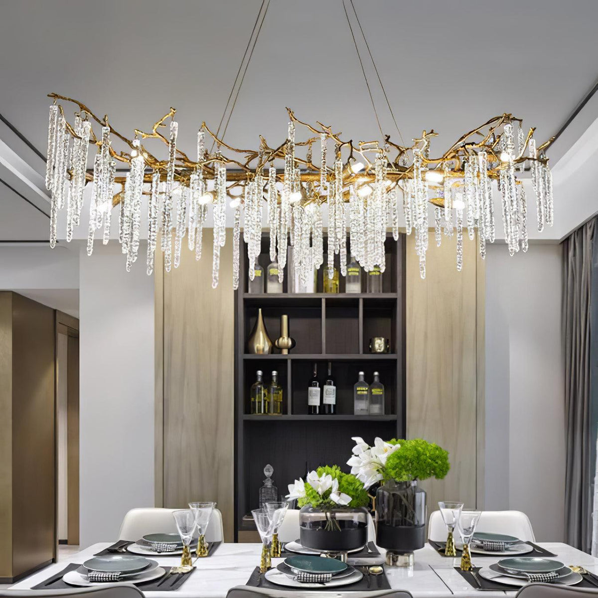 Crystal Icicles Branch Brass Chandelier - view 14