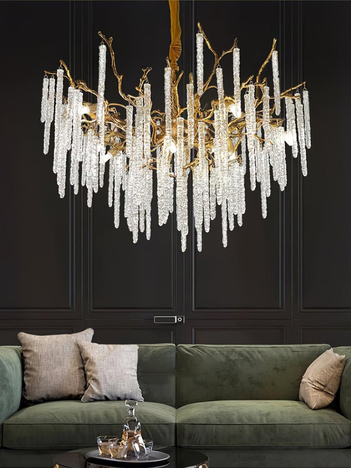Crystal Icicles Branch Brass Chandelier - view 18