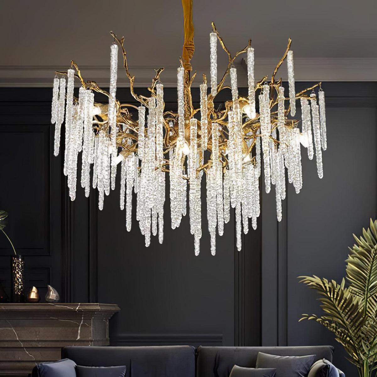 Crystal Icicles Branch Brass Chandelier - view 9