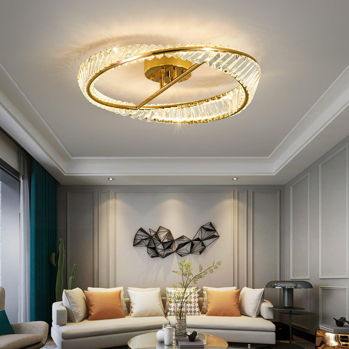 Crystal Rings Ceiling Lamp - view 4