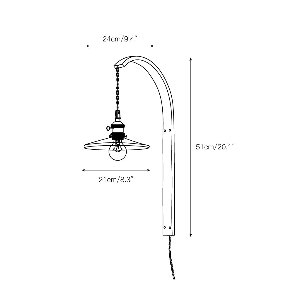 Curved Walnut Ceramic Wall Light
