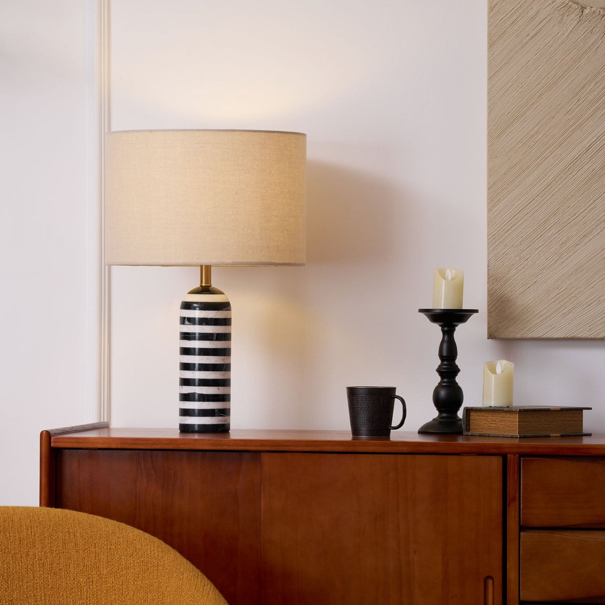 Tuxedo Marble Table Lamp