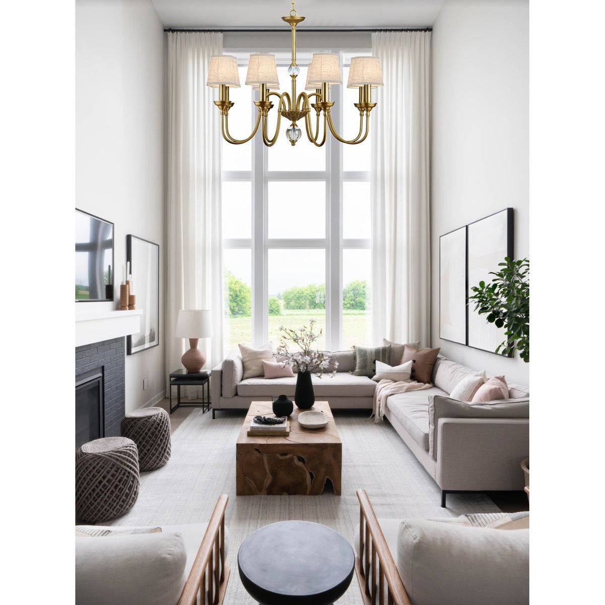 Diana Brass Chandelier - view 9