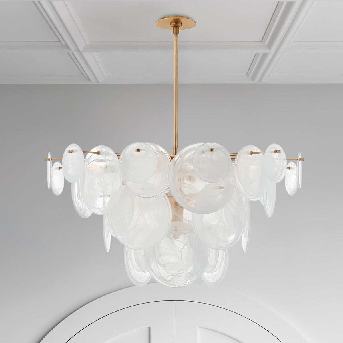 Brass Discs Cascading Chandelier - view 26