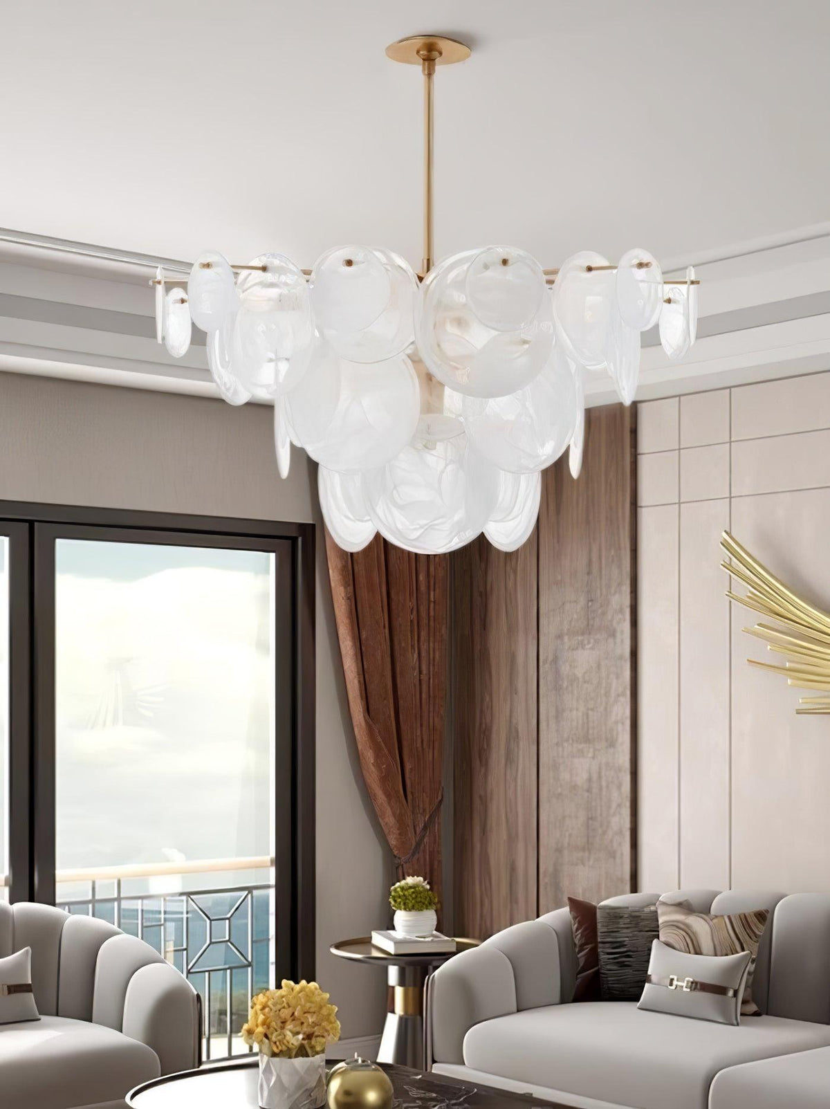 Brass Discs Cascading Chandelier - view 7
