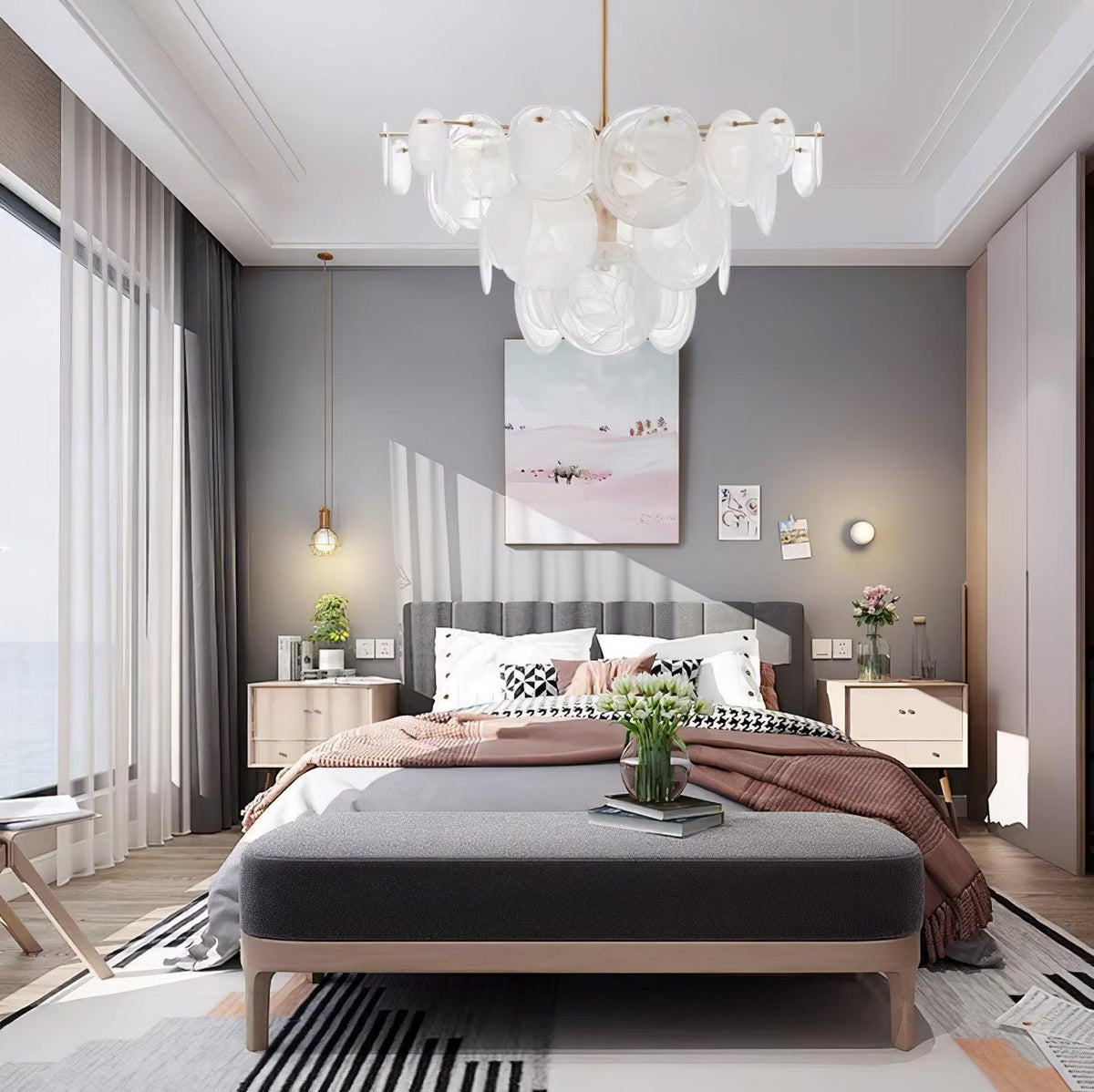 Brass Discs Cascading Chandelier - view 5