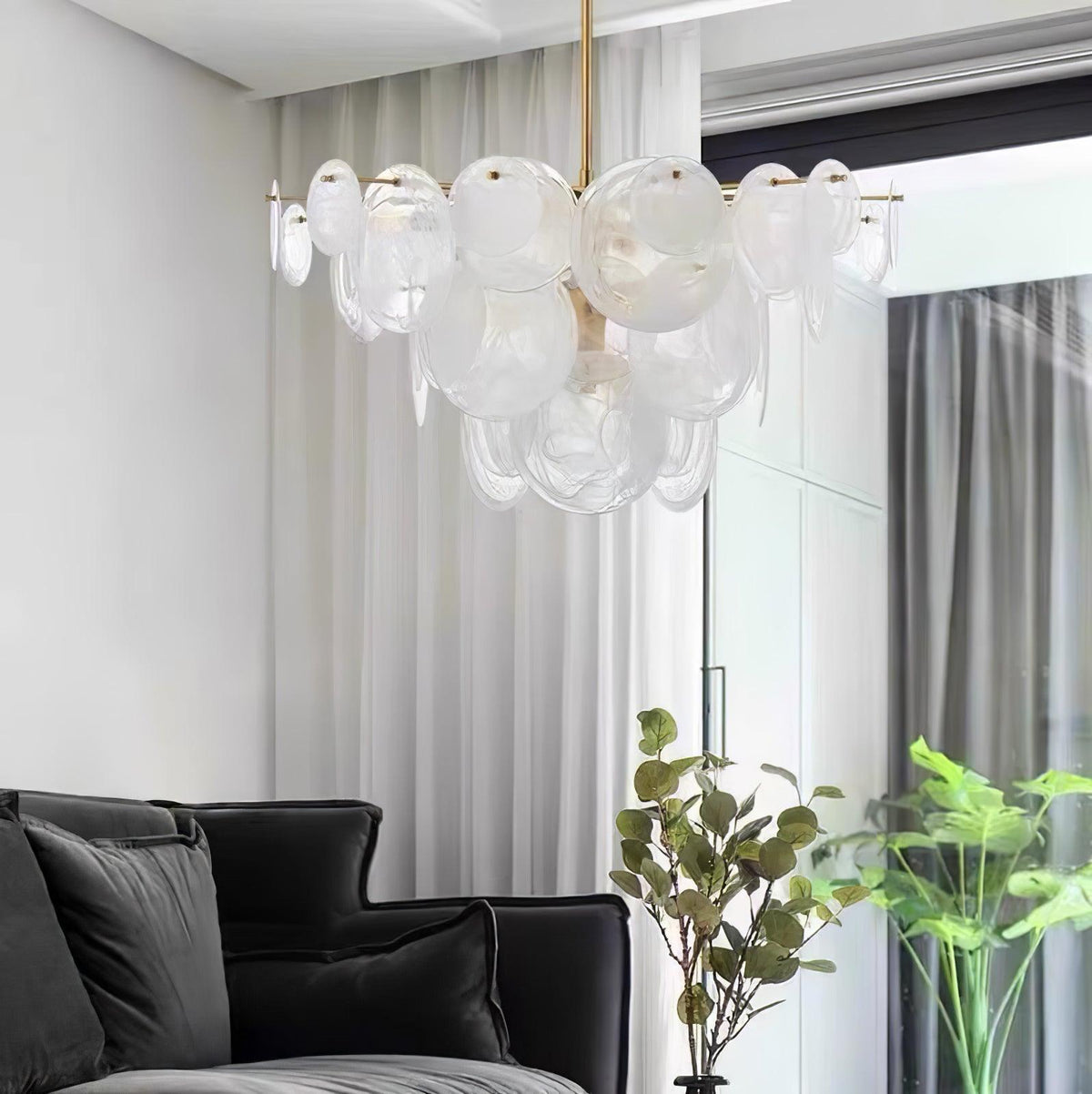 Brass Discs Cascading Chandelier - view 9