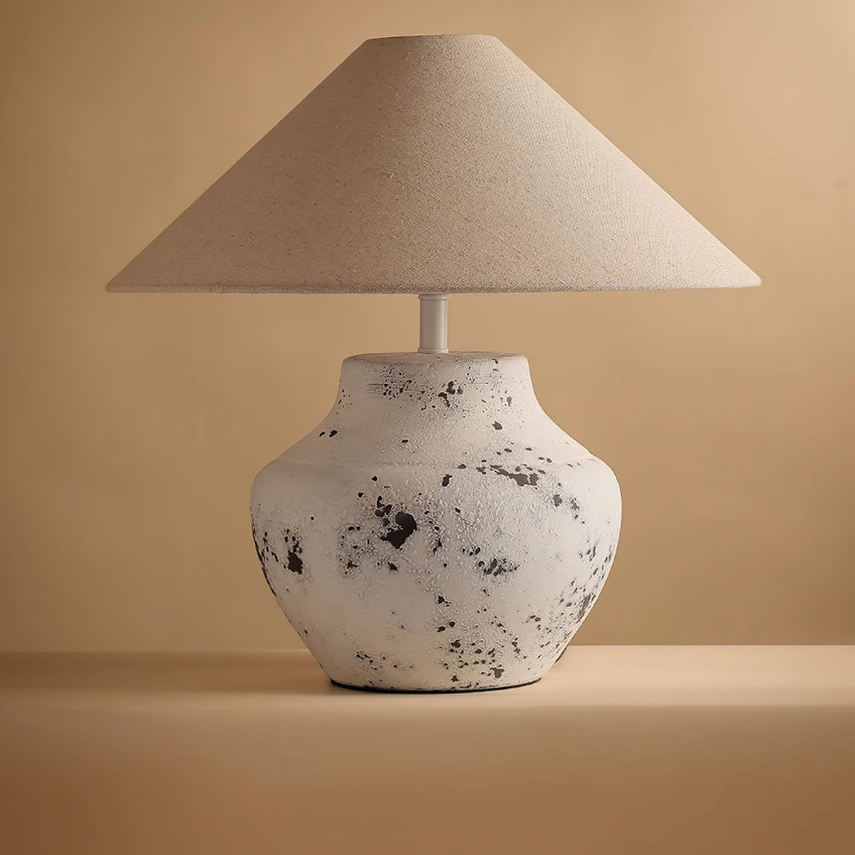 Distressed White Ceramic Table Lamp - view 13