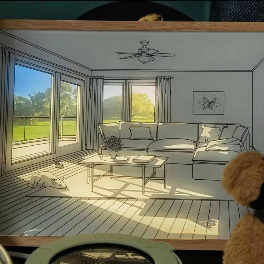 Dog Sunbathing Mural Art Lamp - view 20
