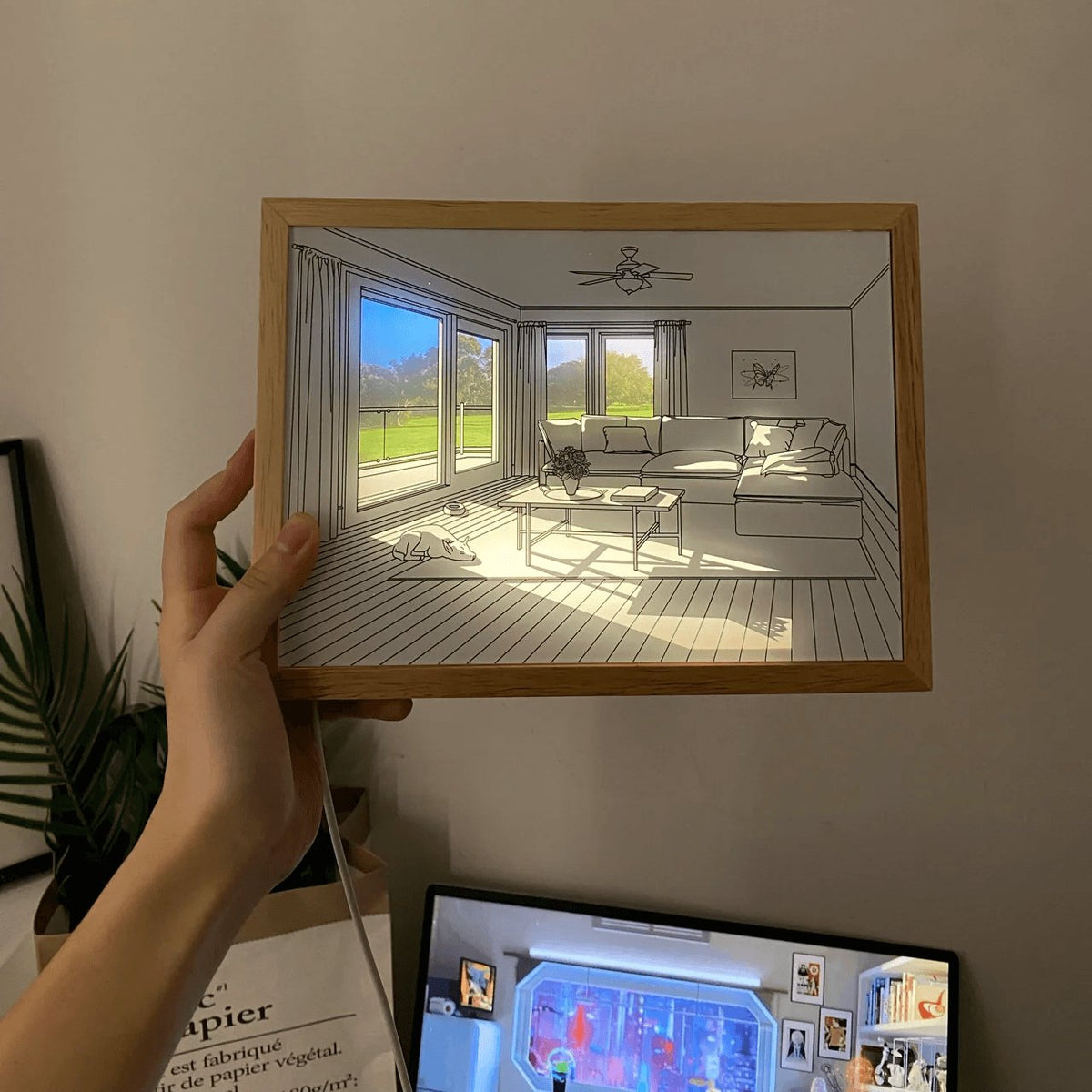 Dog Sunbathing Mural Art Lamp - view 7