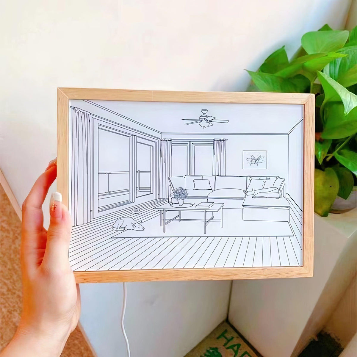 Dog Sunbathing Mural Art Lamp - view 27