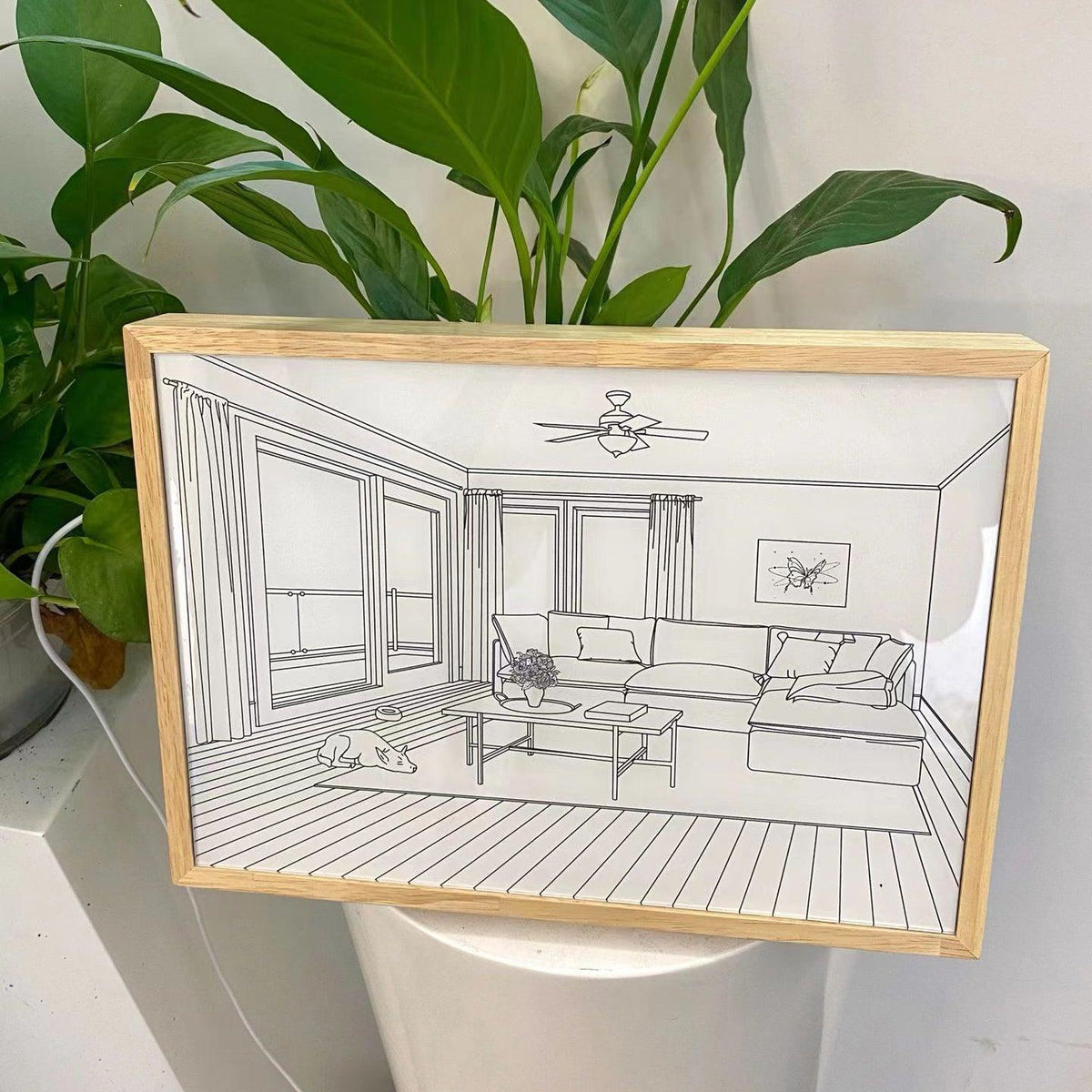 Dog Sunbathing Mural Art Lamp - view 31