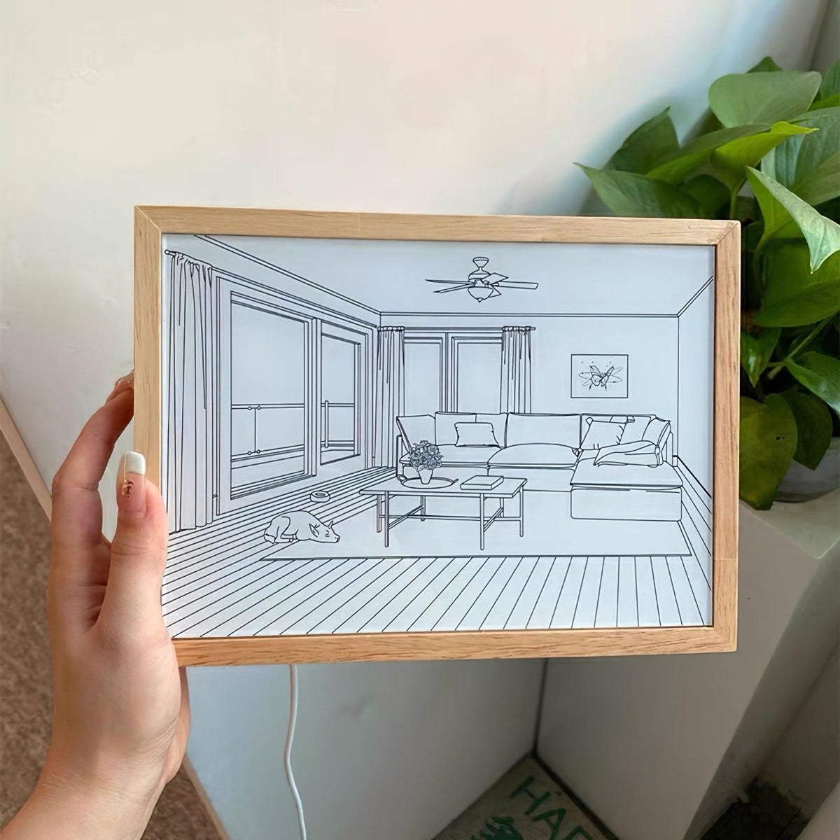 Dog Sunbathing Mural Art Lamp - view 32