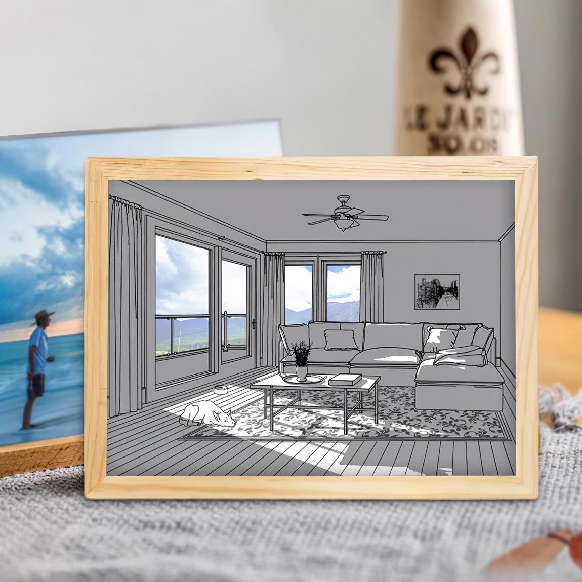 Dog Sunbathing Mural Art Lamp - view 11