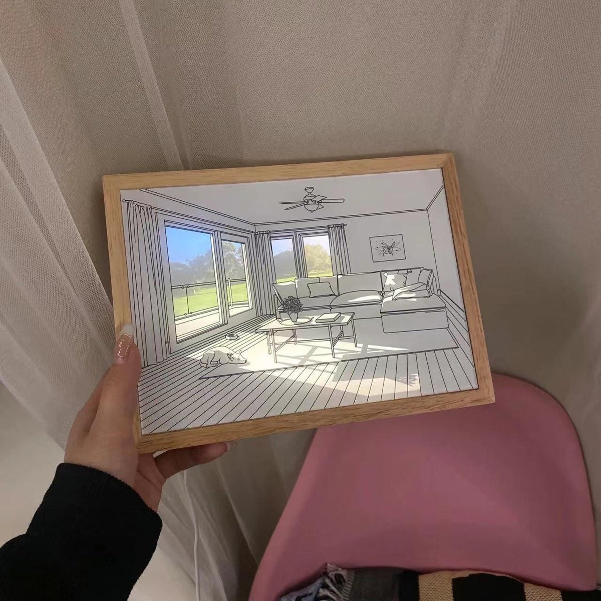 Dog Sunbathing Mural Art Lamp - view 37