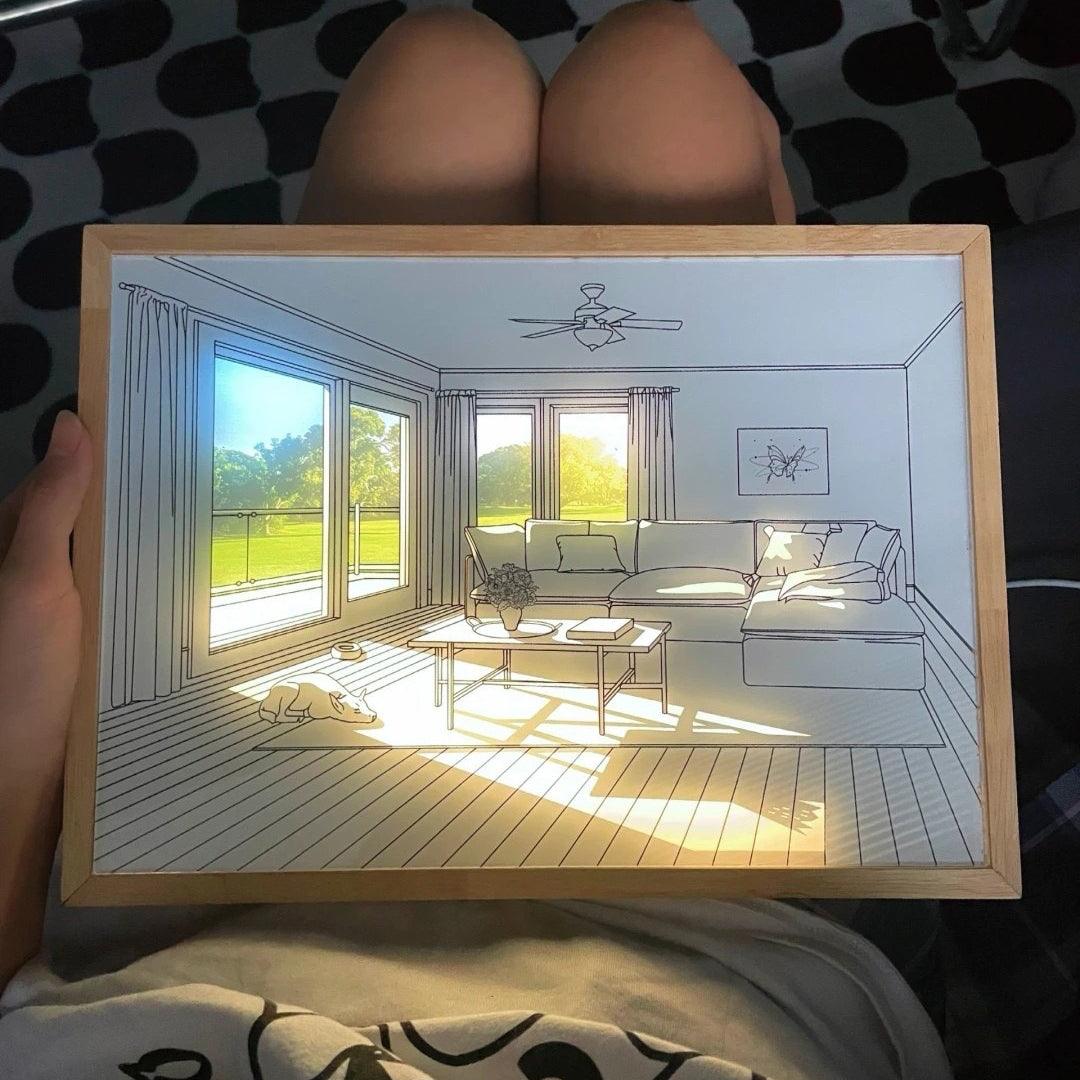 Dog Sunbathing Mural Art Lamp - view 38