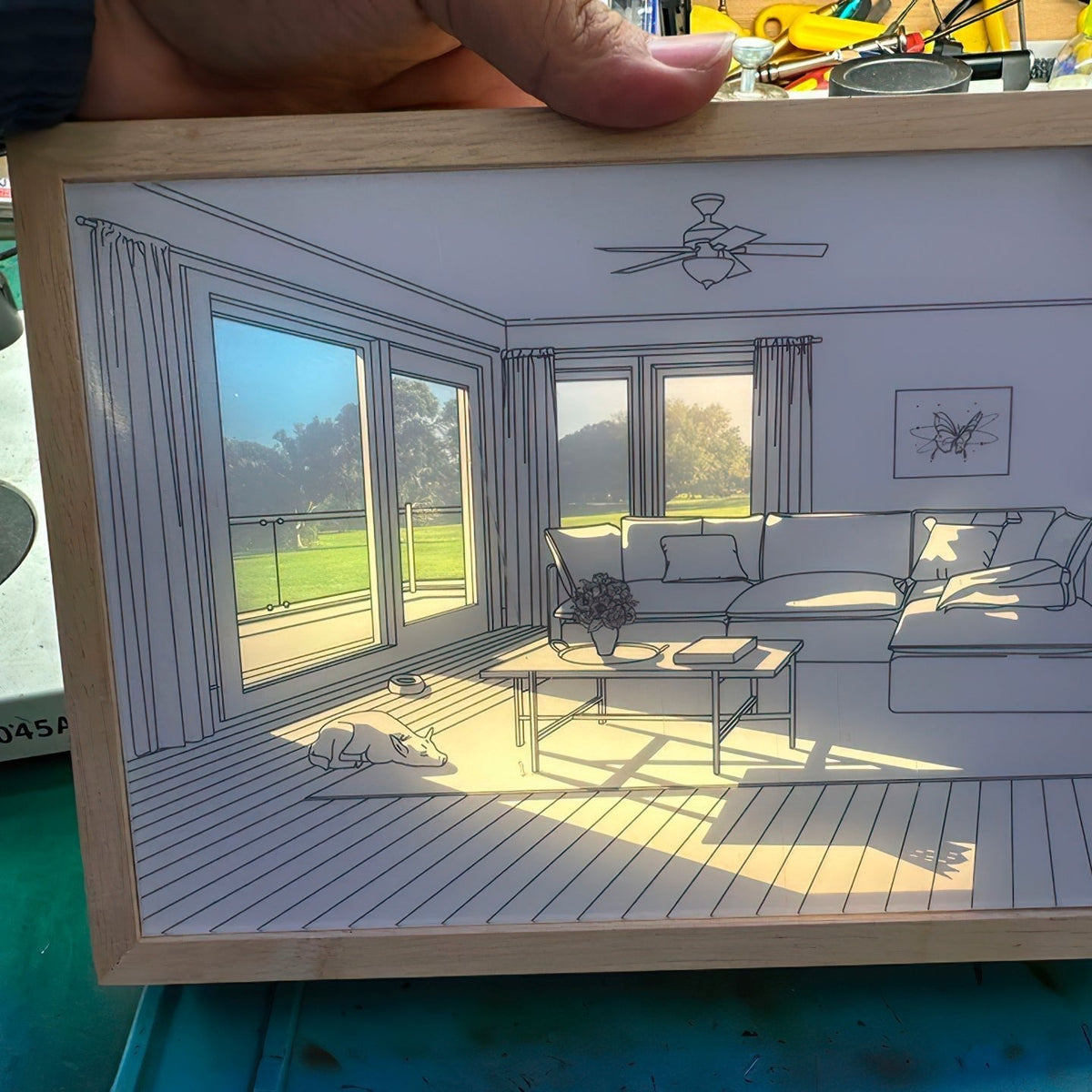 Dog Sunbathing Mural Art Lamp - view 41