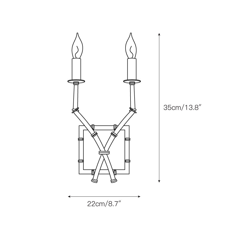 Double Arm Bamboo Sconce