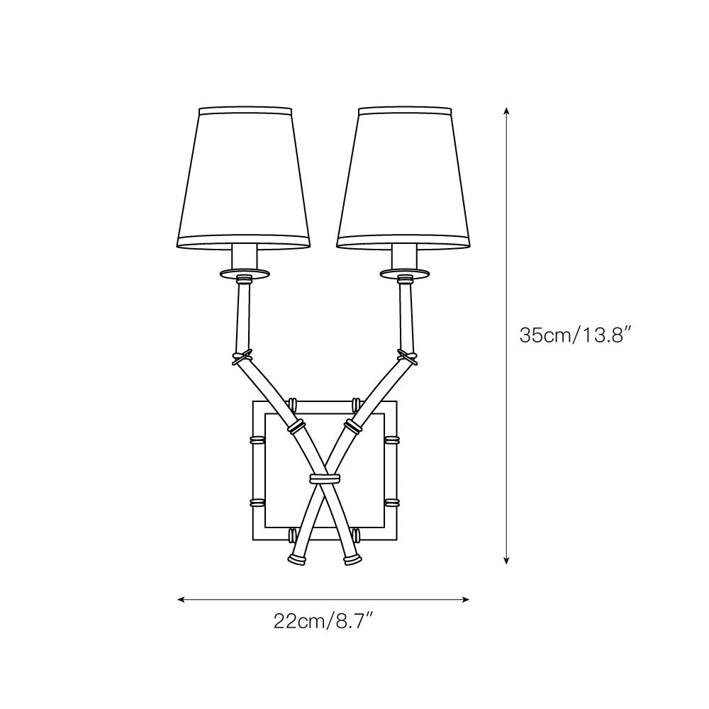 Double Arm Bamboo Sconce