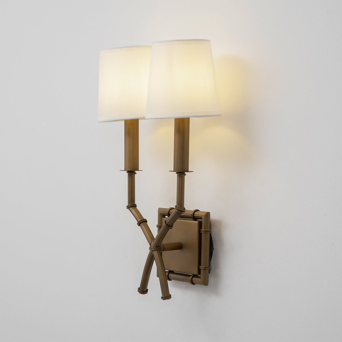 Double Arm Bamboo Sconce