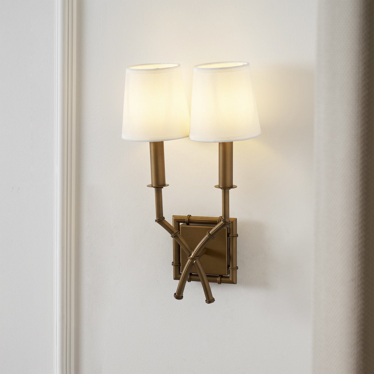 Double Arm Bamboo Sconce