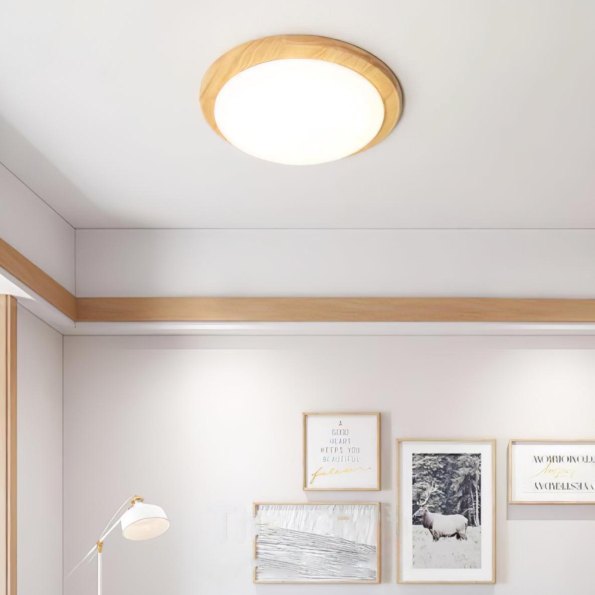 Drum Wood Ceiling Lamp - view 2