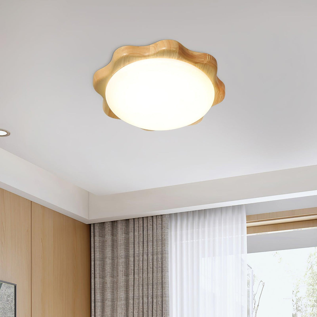 Drum Wood Ceiling Lamp - view 5