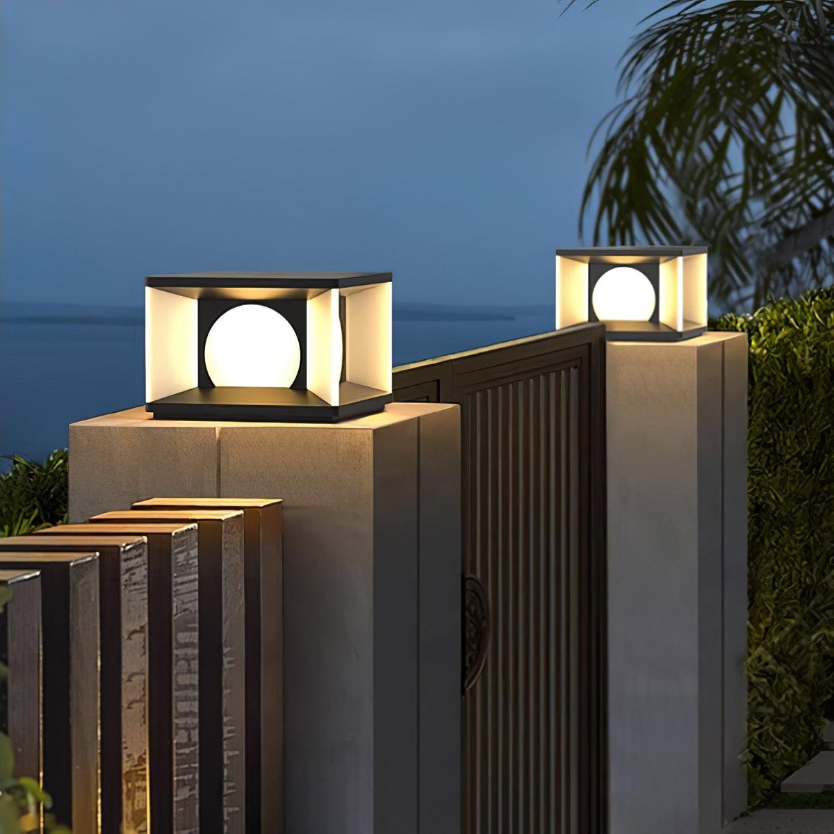 Eclipse Cube Outdoor Post Light - view 12