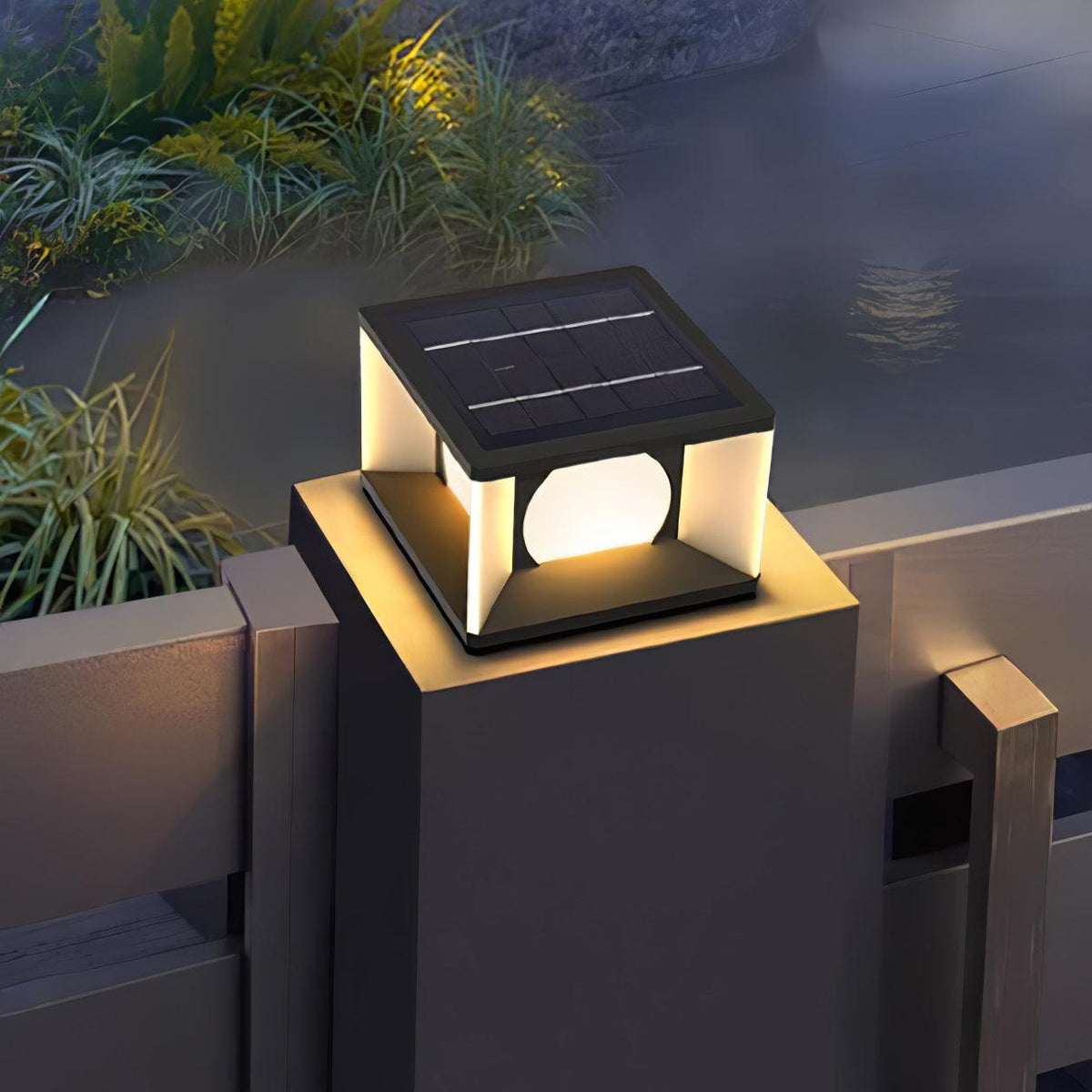 Eclipse Cube Outdoor Post Light - view 2