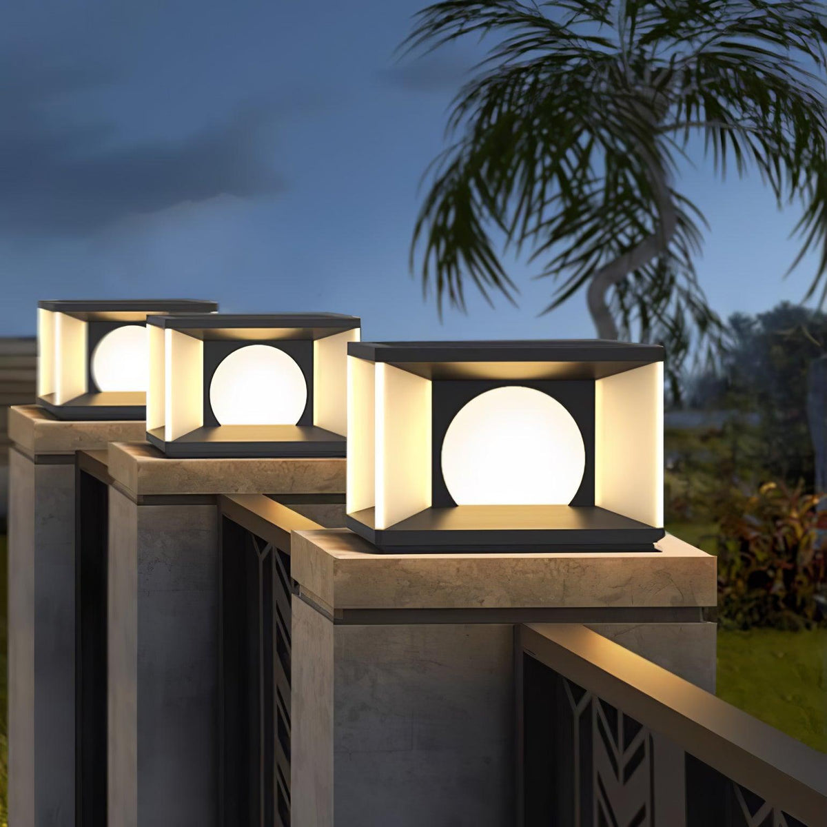 Eclipse Cube Outdoor Post Light - view 13