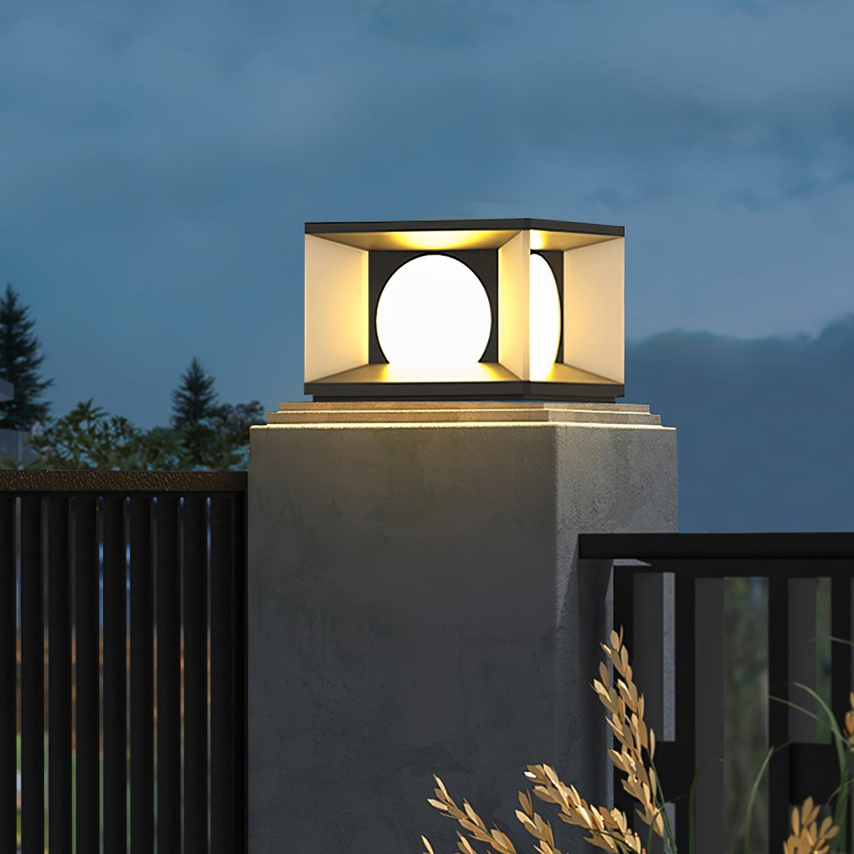 Eclipse Cube Outdoor Post Light - view 3