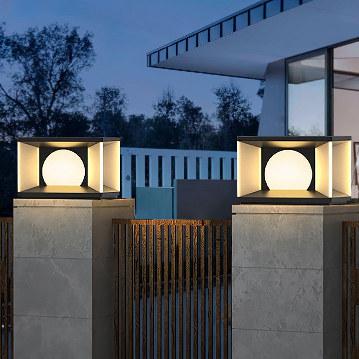 Eclipse Cube Outdoor Post Light - view 6