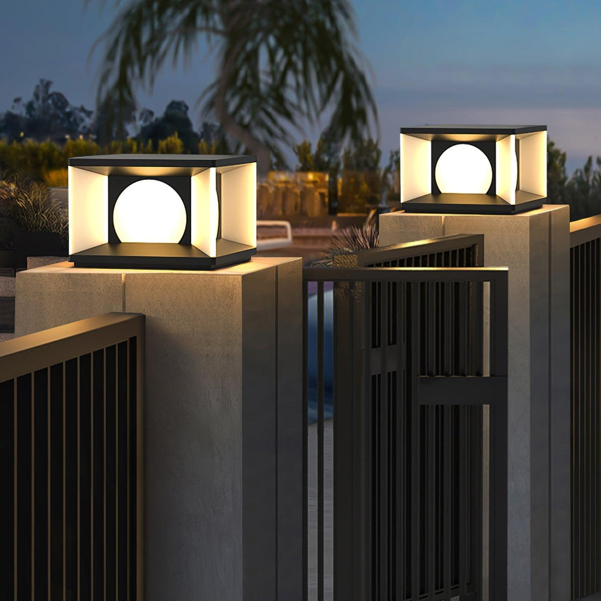 Eclipse Cube Outdoor Post Light - view 4