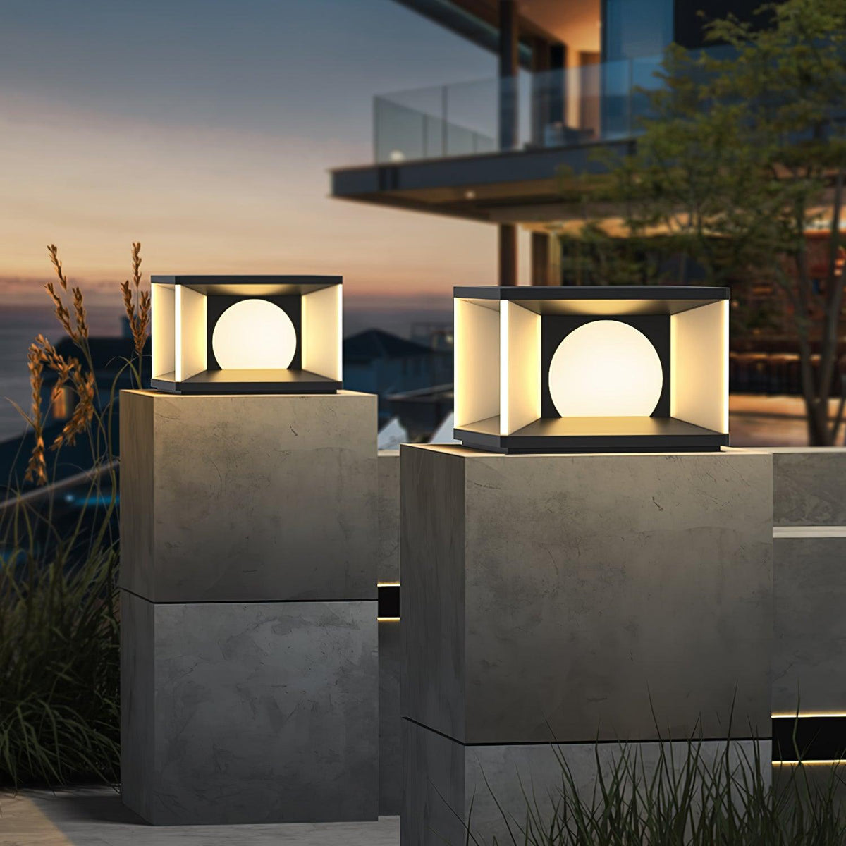 Eclipse Cube Outdoor Post Light - view 5