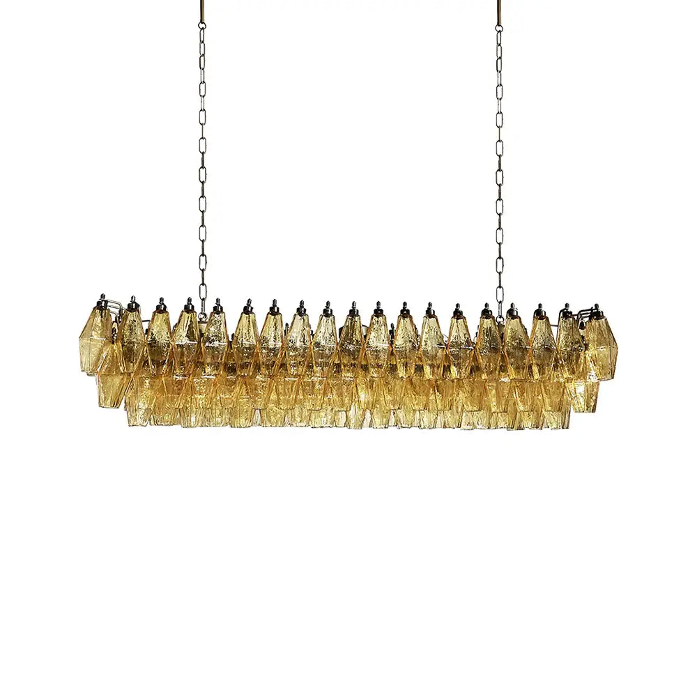 Elegant Amber Murano Poliedri Chandelier - view 14