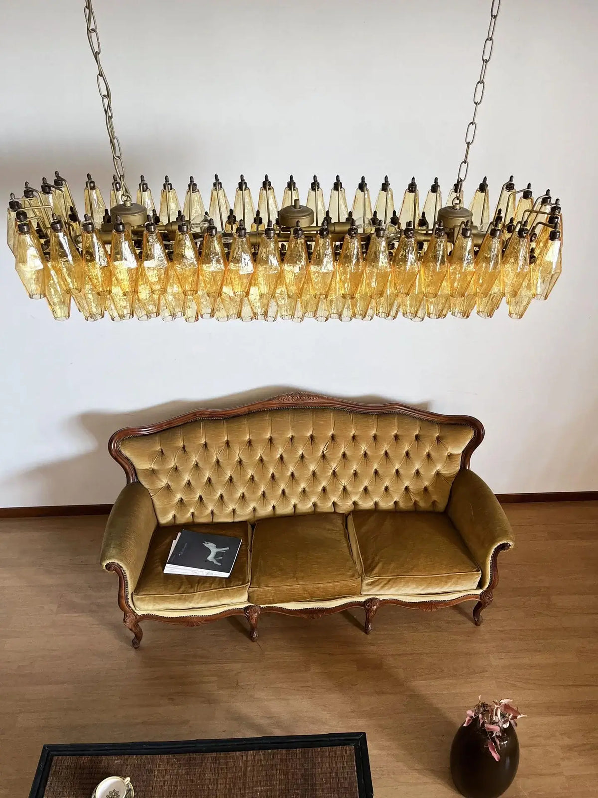 Elegant Amber Murano Poliedri Chandelier - view 6
