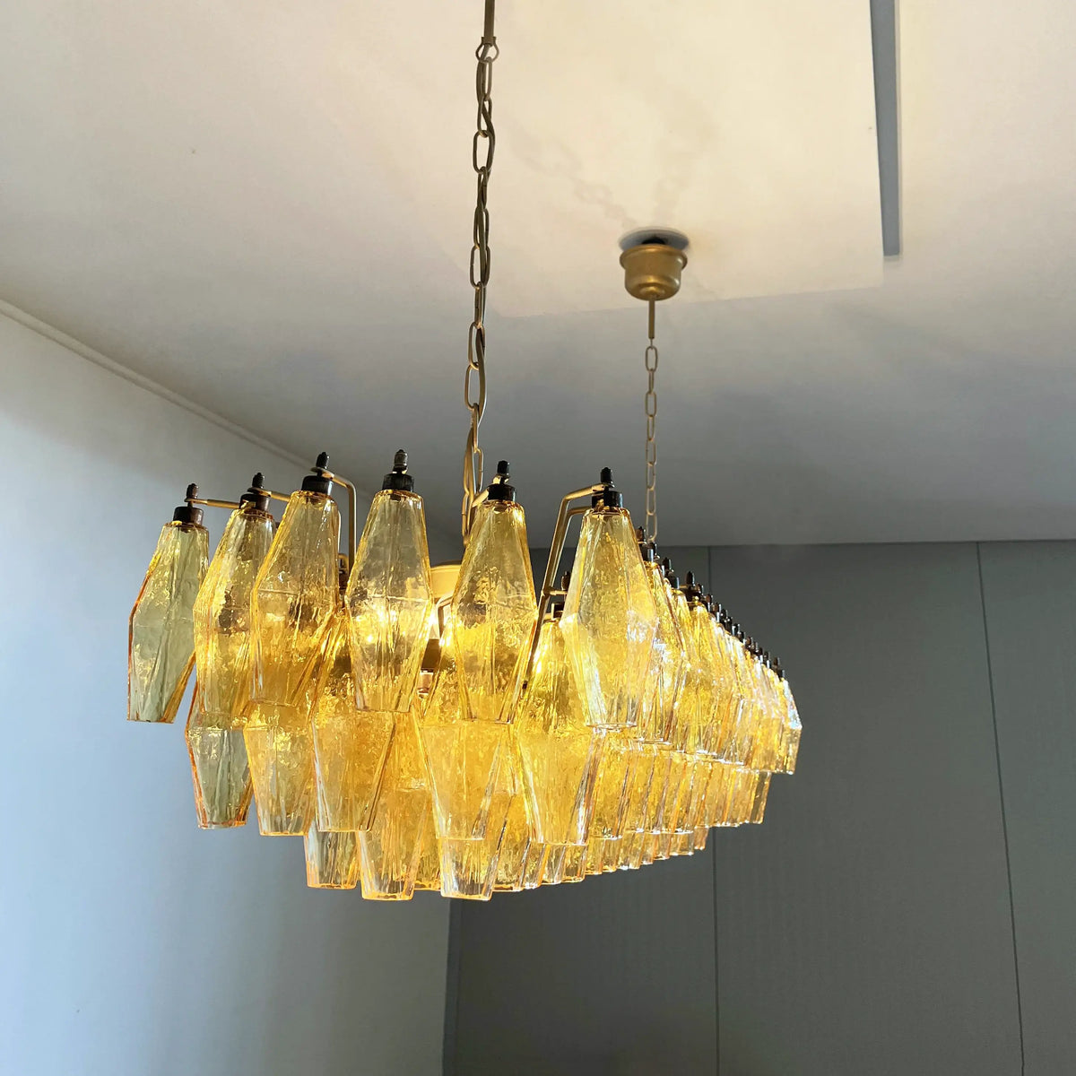 Elegant Amber Murano Poliedri Chandelier - view 9