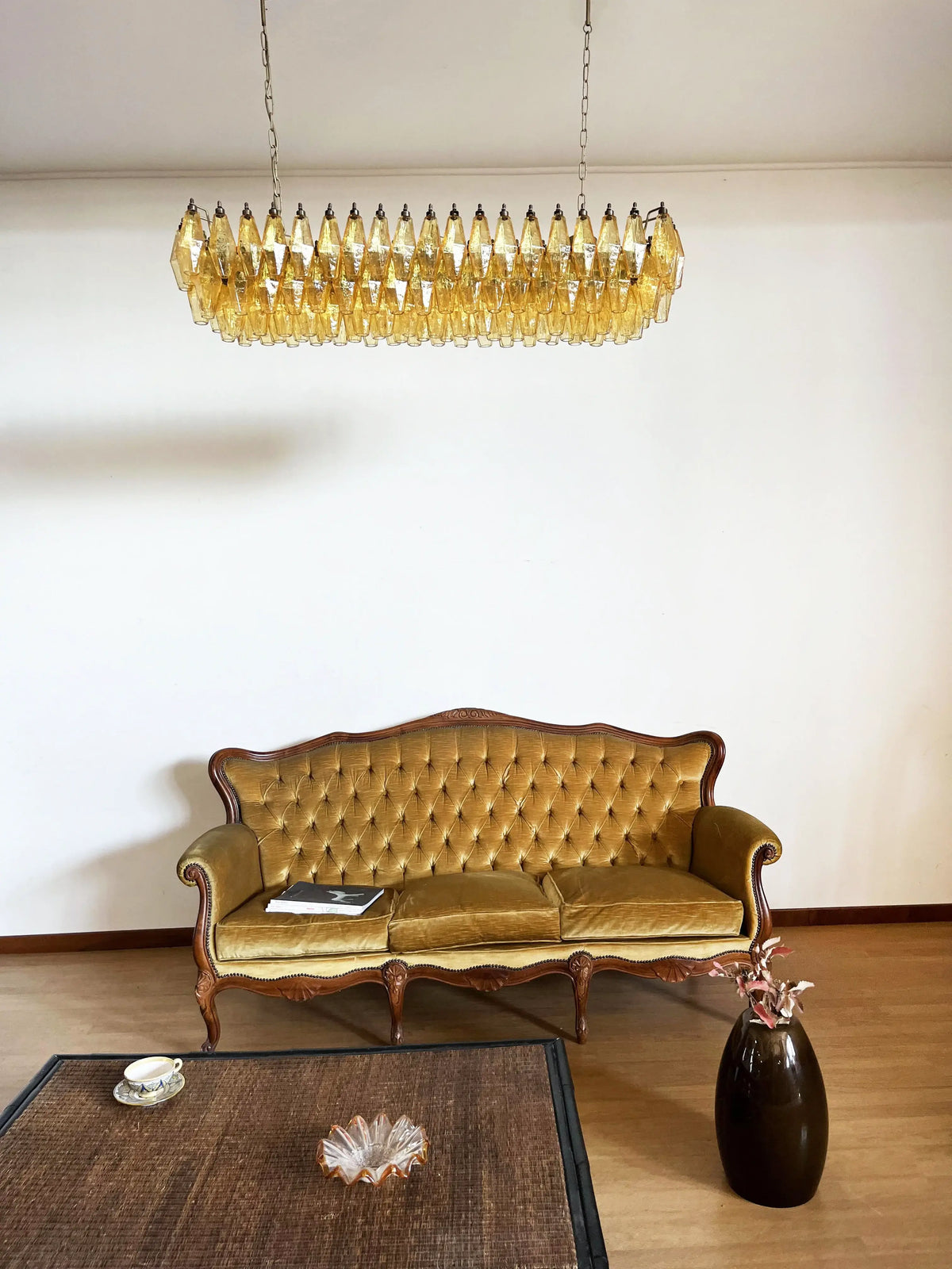 Elegant Amber Murano Poliedri Chandelier - view 4