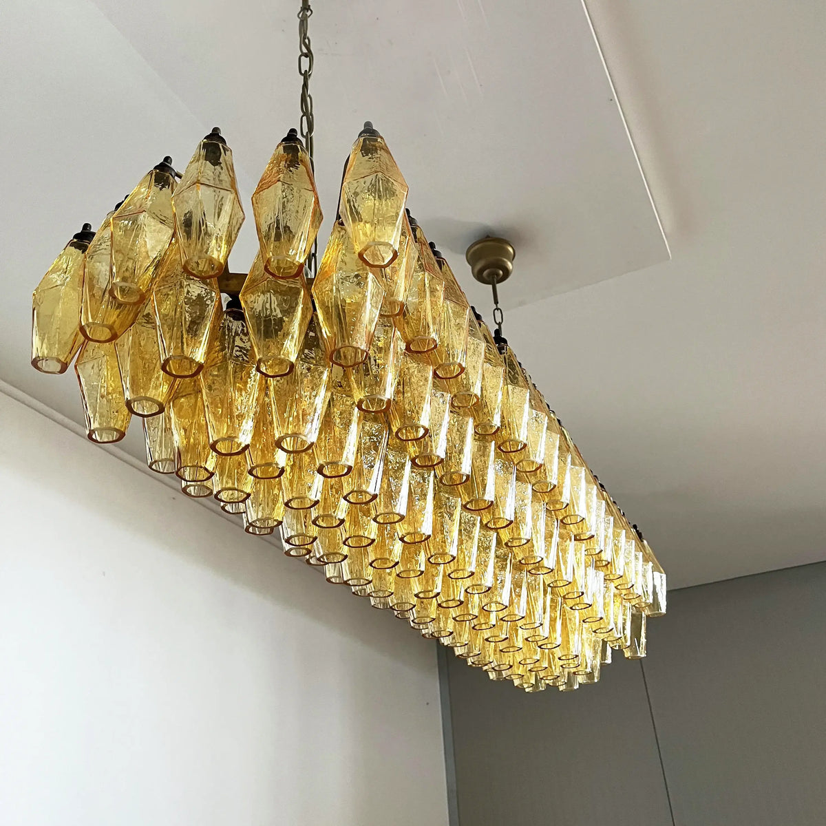 Elegant Amber Murano Poliedri Chandelier - view 12
