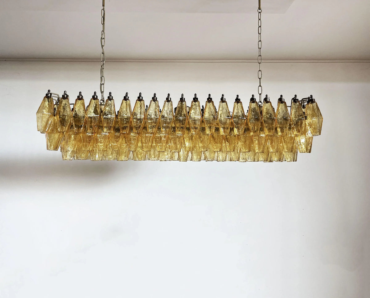 Elegant Amber Murano Poliedri Chandelier - view 7