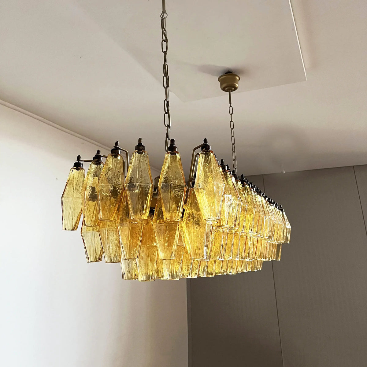 Elegant Amber Murano Poliedri Chandelier - view 13