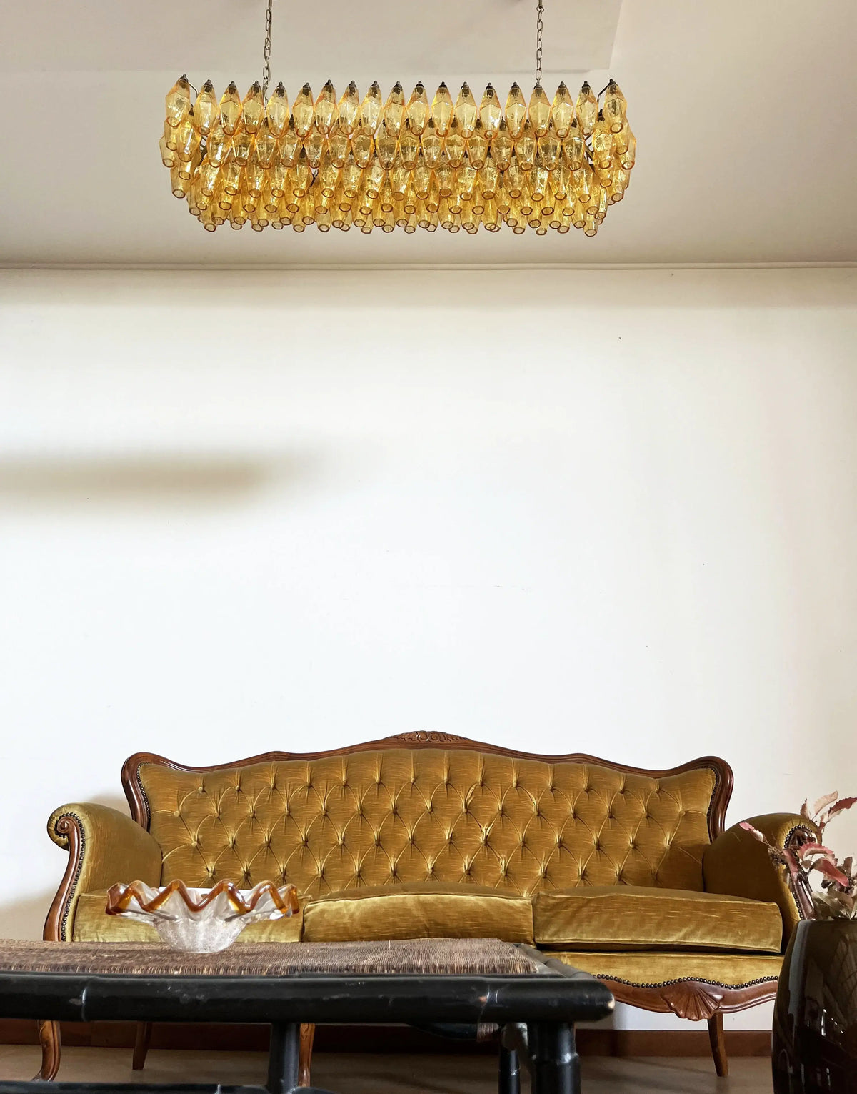 Elegant Amber Murano Poliedri Chandelier - view 5